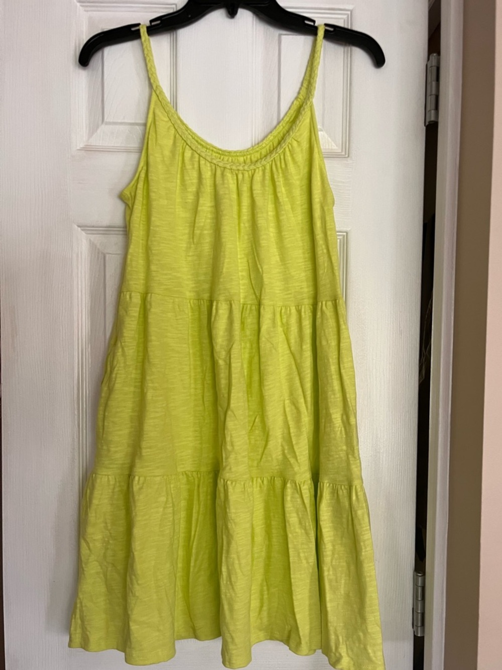 SO Lime Green Cotton Spaghetti-Strap Dress